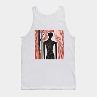 Abstract Lino Cut Tank Top